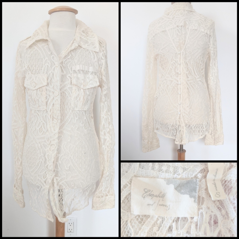 Elizabeth and James Cream Lace Blouse